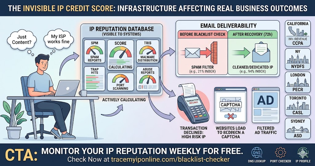 Your IP Address Has a Reputation Score That Affects Your Emails and Payments (2026)